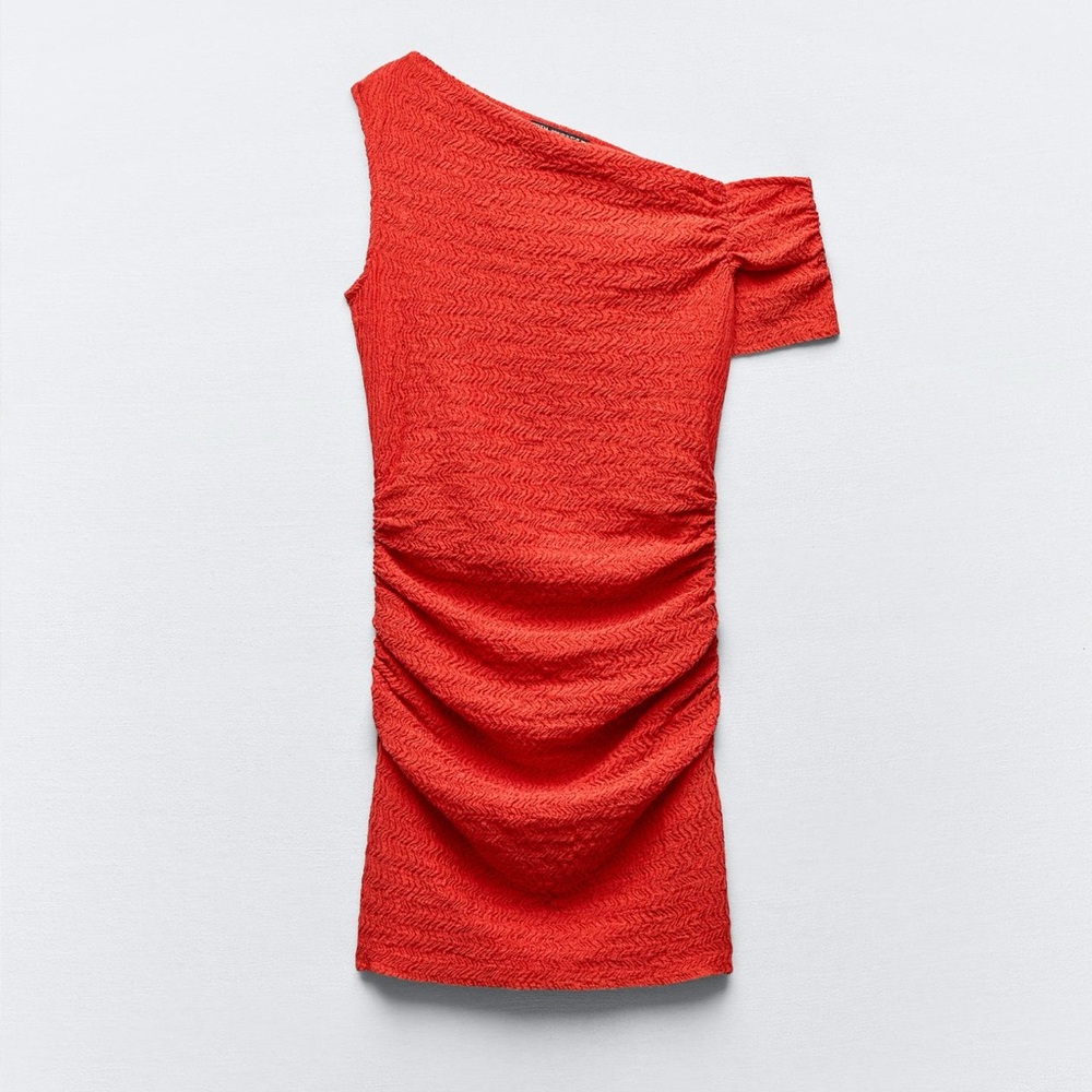 NWT Zara TEXTURED ASYMMETRIC DRESS